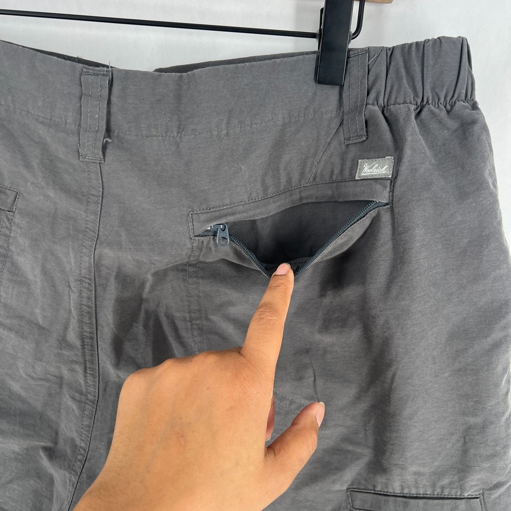 Woolrich Cargo Shorts Mens 36 Gray Mid Rise Hiking Outdoor All Day Comfort - Picture 9 of 15